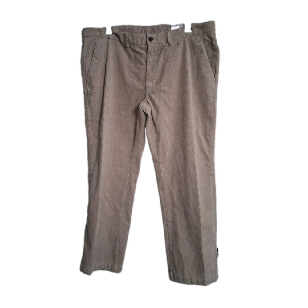 NWT Men's St. John's Bay Beige Corduroy Chino Pants Size 42x30 Straight Fit